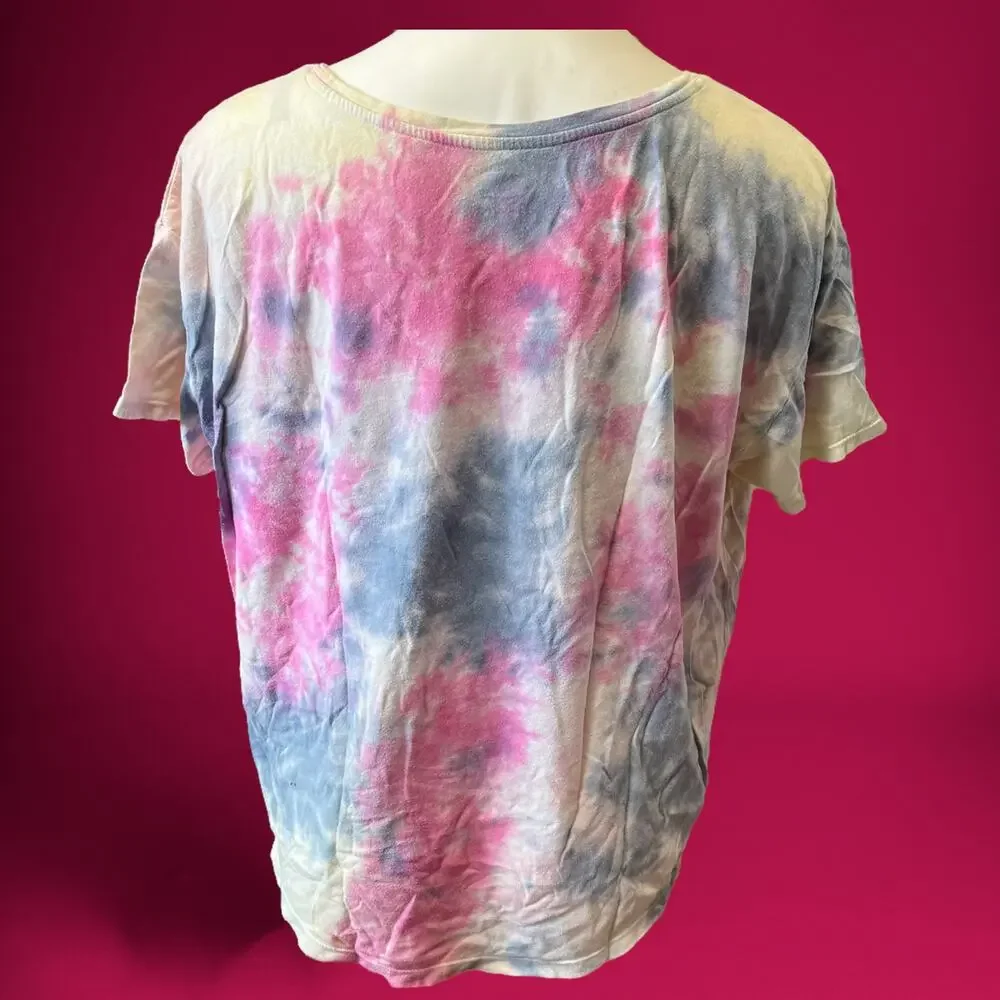 Old Navy Tie Dye Shirt Womens Large Loose Fit Dream Land The Easy Tee Hippie